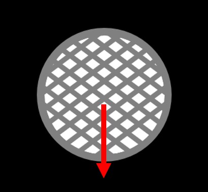 If some lines move down to the left and others move down to the right people perceive the global pattern of potion as straight down.