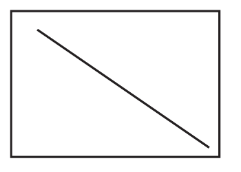 A box with a diagonal line cutting from the top left corner to the bottom right corner. 