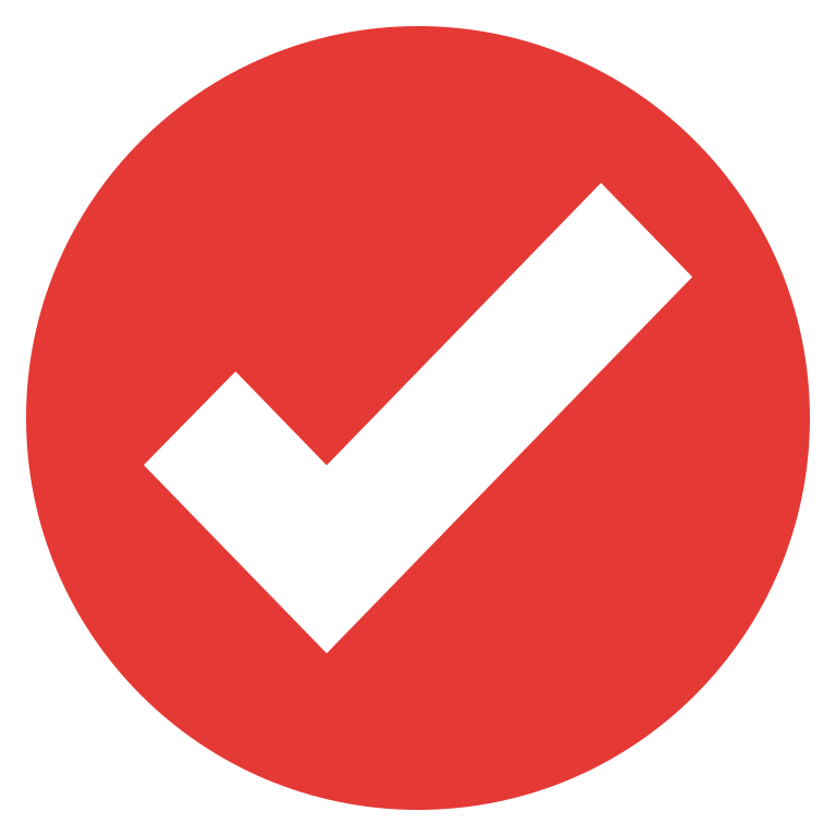 red checkmark icon