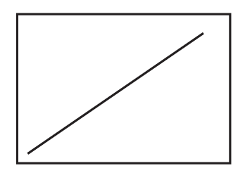 A box with a diagonal line cutting from the bottom left corner to the top right corner. 