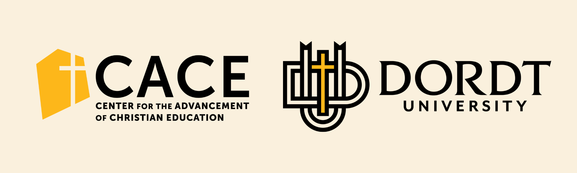 Logos for the Center for the Advancement for Christian Education and Dordt University.