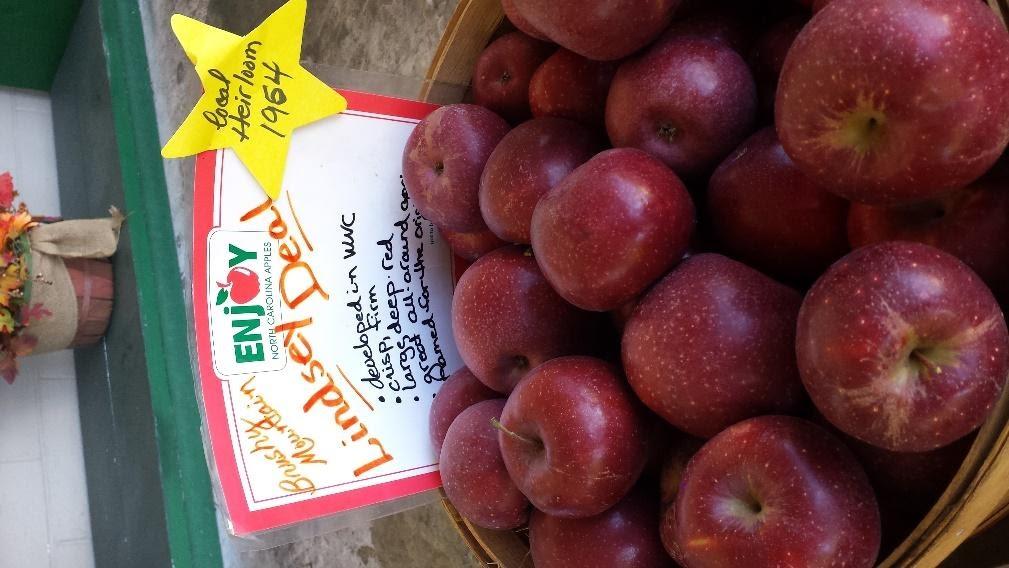 Heirloom Lindsey Deal apples in a basket. 