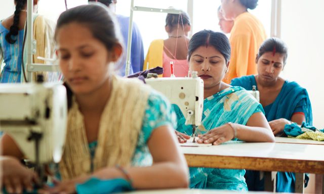 Women receiving free skill development in Faridabad, India